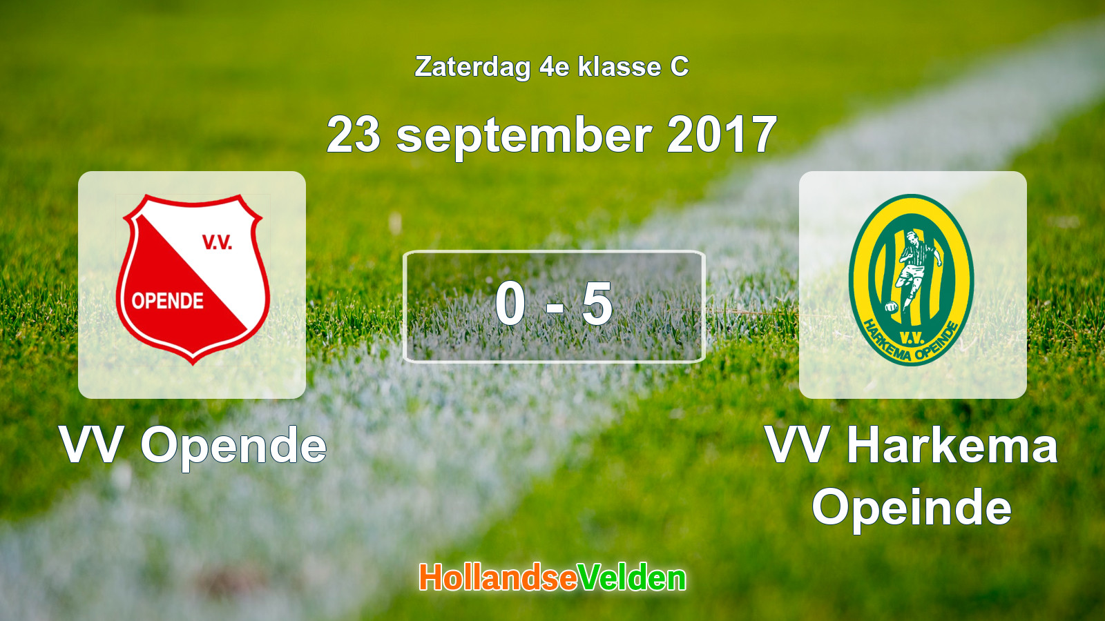 Gespeelde wedstrijd: VV Opende - VV Harkema Opeinde 0 - 5 (23 september 2017)