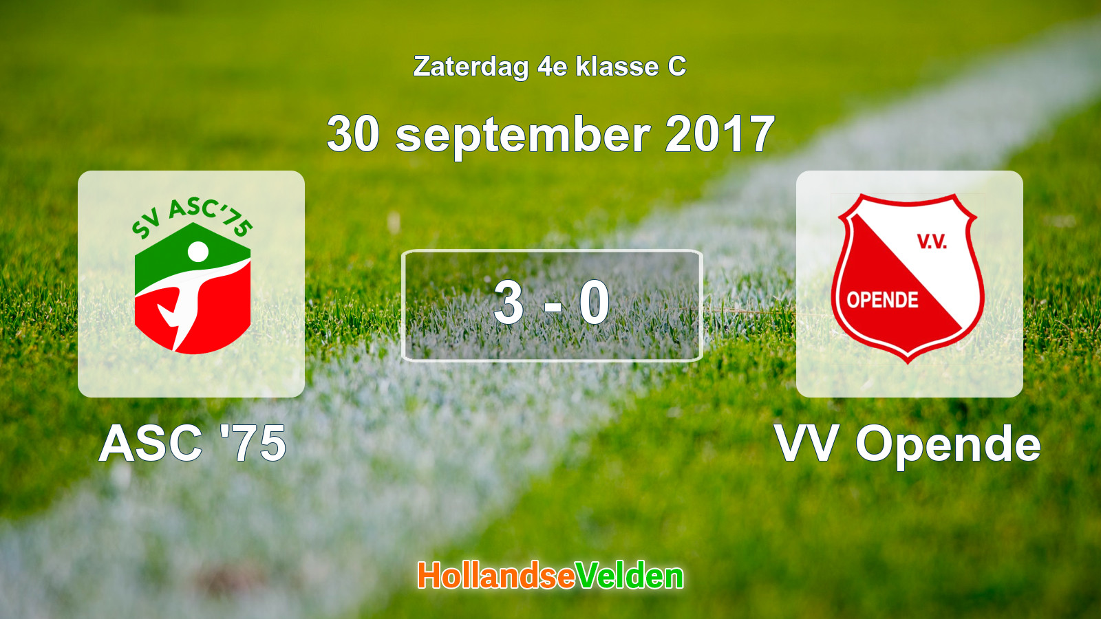 Gespeelde wedstrijd: ASC '75 - VV Opende 3 - 0 (30 september 2017)