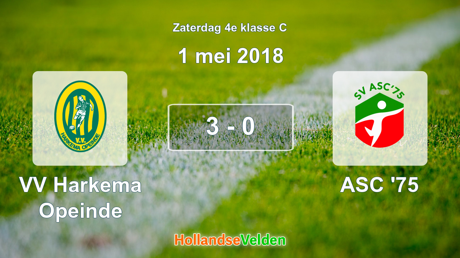 Gespeelde wedstrijd: VV Harkema Opeinde - ASC '75 3 - 0 (1 mei 2018)