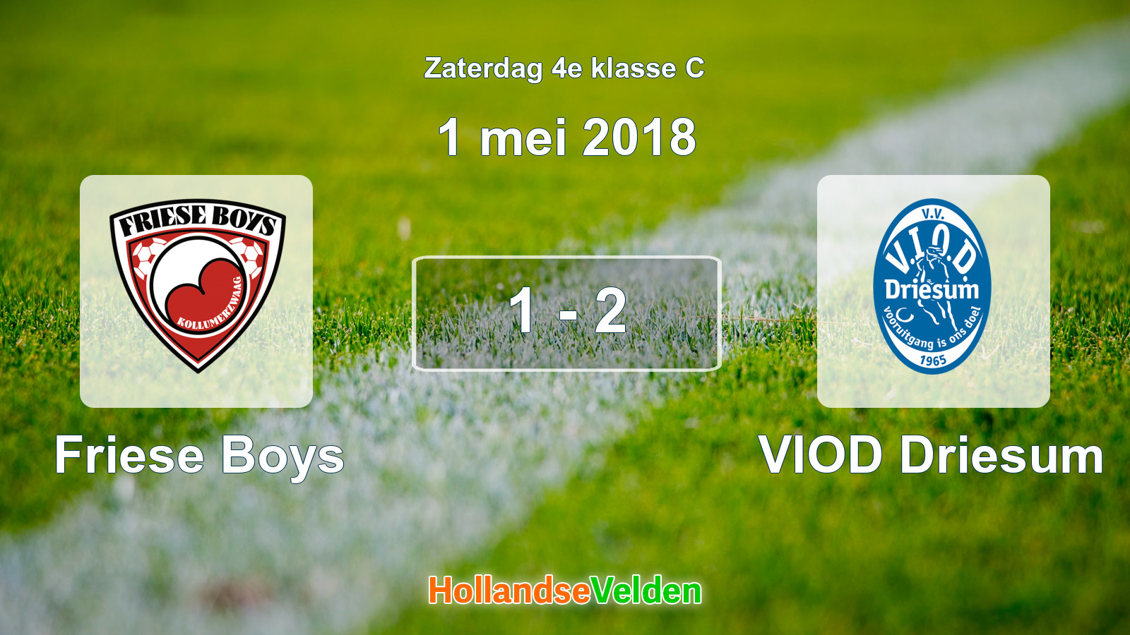Gespeelde wedstrijd: Friese Boys - VIOD Driesum 1 - 2 (1 mei 2018)