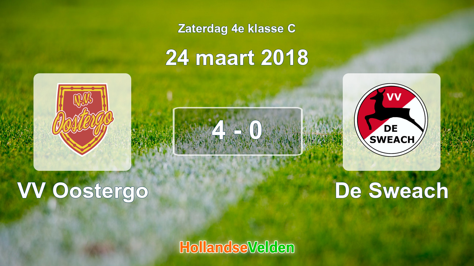 Gespeelde wedstrijd: VV Oostergo - De Sweach 4 - 0 (24 maart 2018)