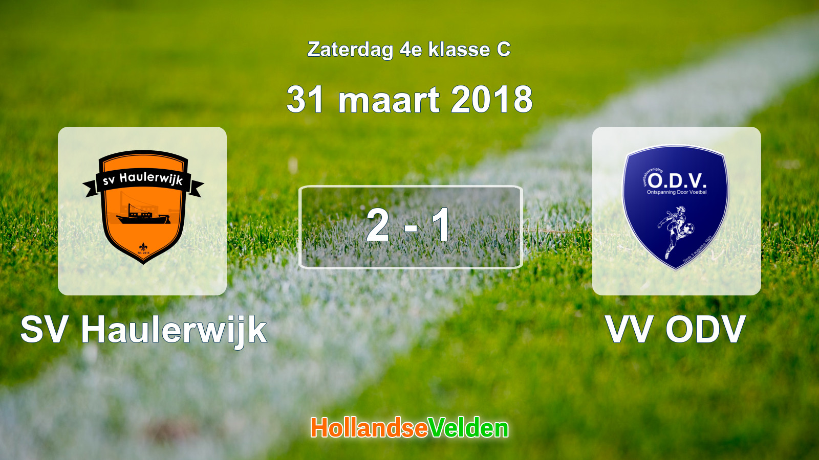 Gespeelde wedstrijd: SV Haulerwijk - VV ODV 2 - 1 (31 maart 2018)
