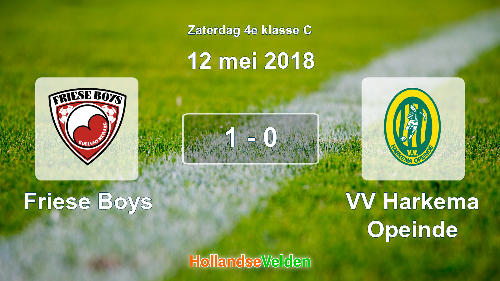 Gespeelde wedstrijd: Friese Boys - VV Harkema Opeinde 1 - 0 (12 mei 2018)