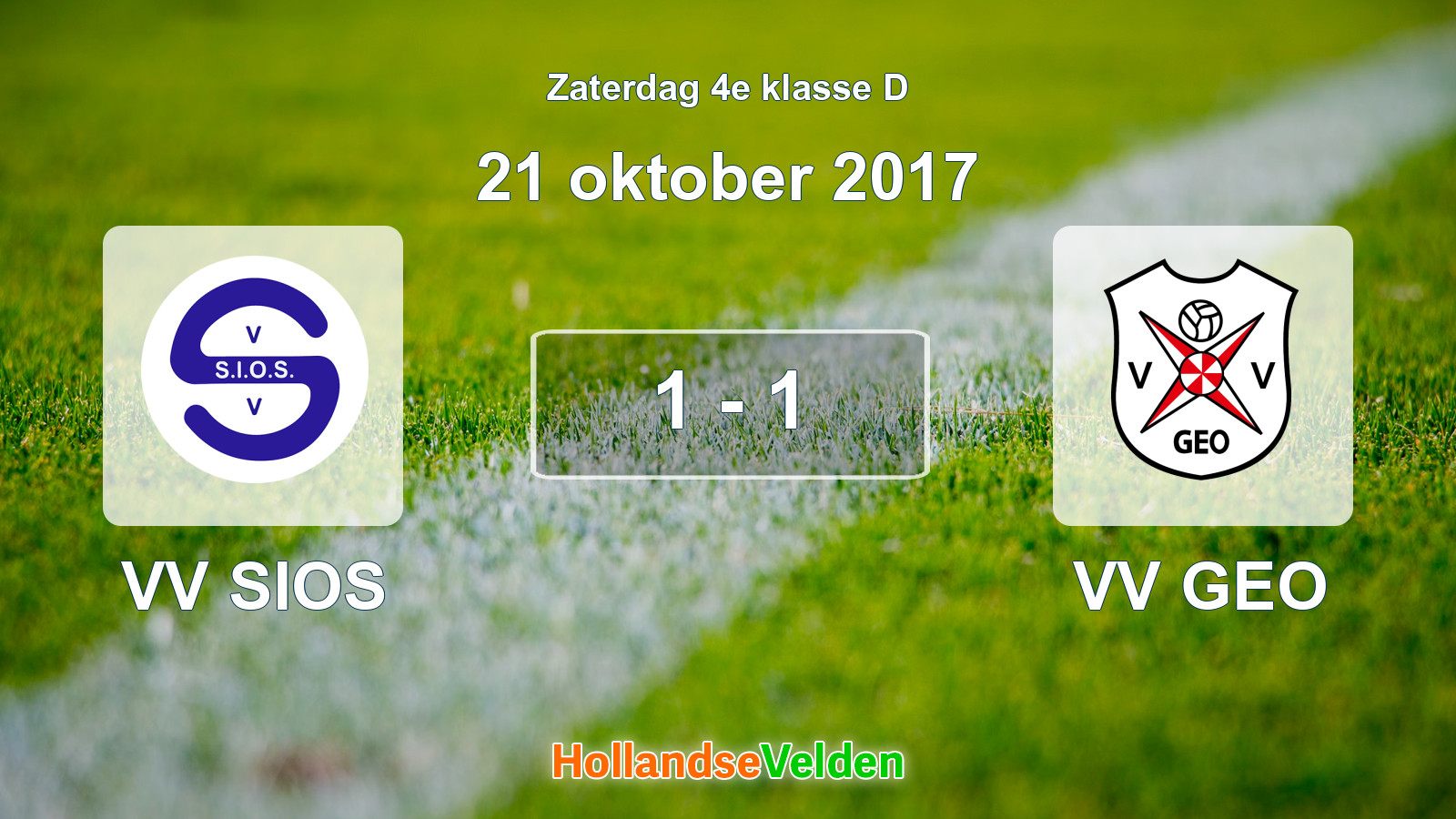 Gespeelde wedstrijd: VV SIOS - VV GEO 1 - 1 (21 oktober 2017)