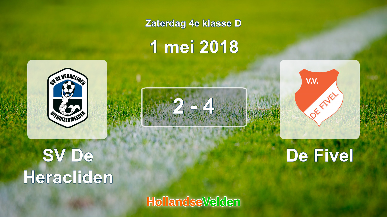 Gespeelde wedstrijd: SV De Heracliden - De Fivel 2 - 4 (1 mei 2018)