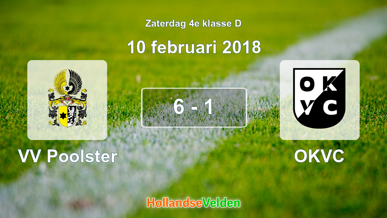 Gespeelde wedstrijd: VV Poolster - OKVC 6 - 1 (10 februari 2018)