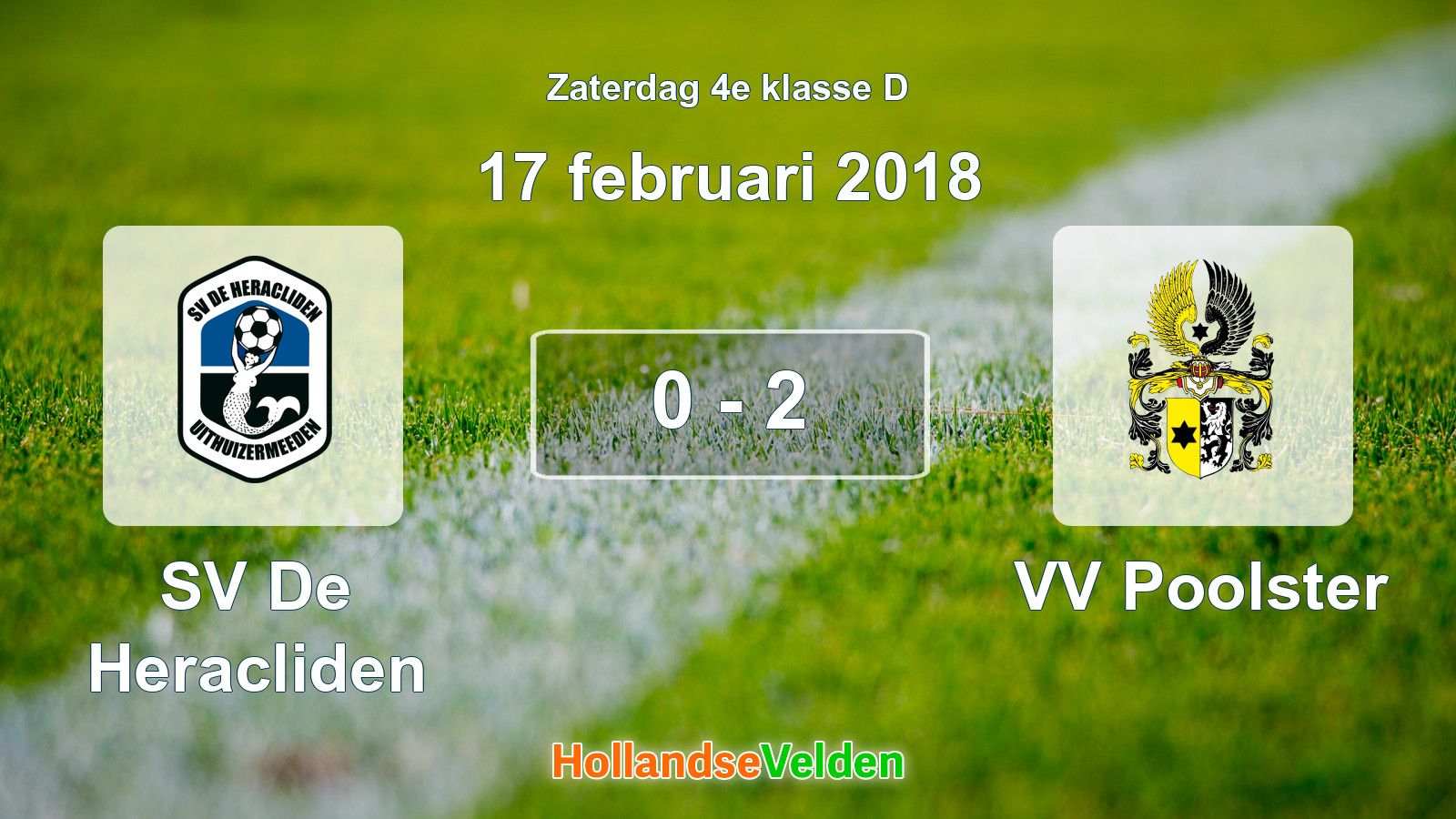 Gespeelde wedstrijd: SV De Heracliden - VV Poolster 0 - 2 (17 februari 2018)