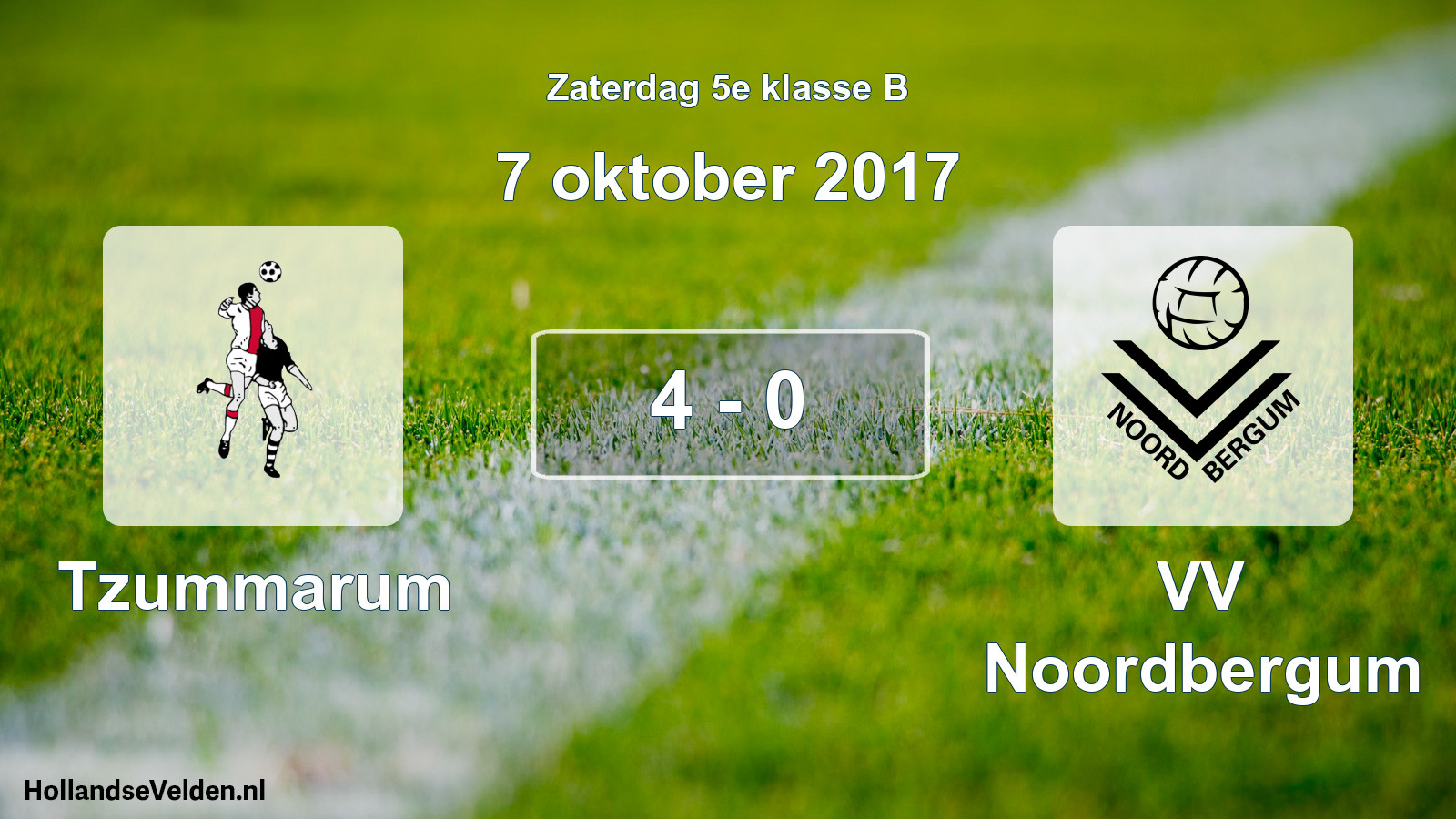 Gespeelde wedstrijd: Tzummarum - VV Noordbergum 4 - 0 (7 oktober 2017)