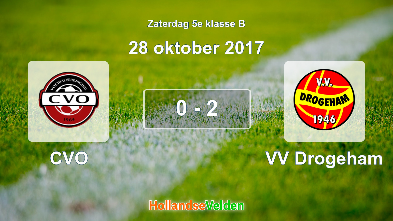 Gespeelde wedstrijd: CVO - VV Drogeham 0 - 2 (28 oktober 2017)
