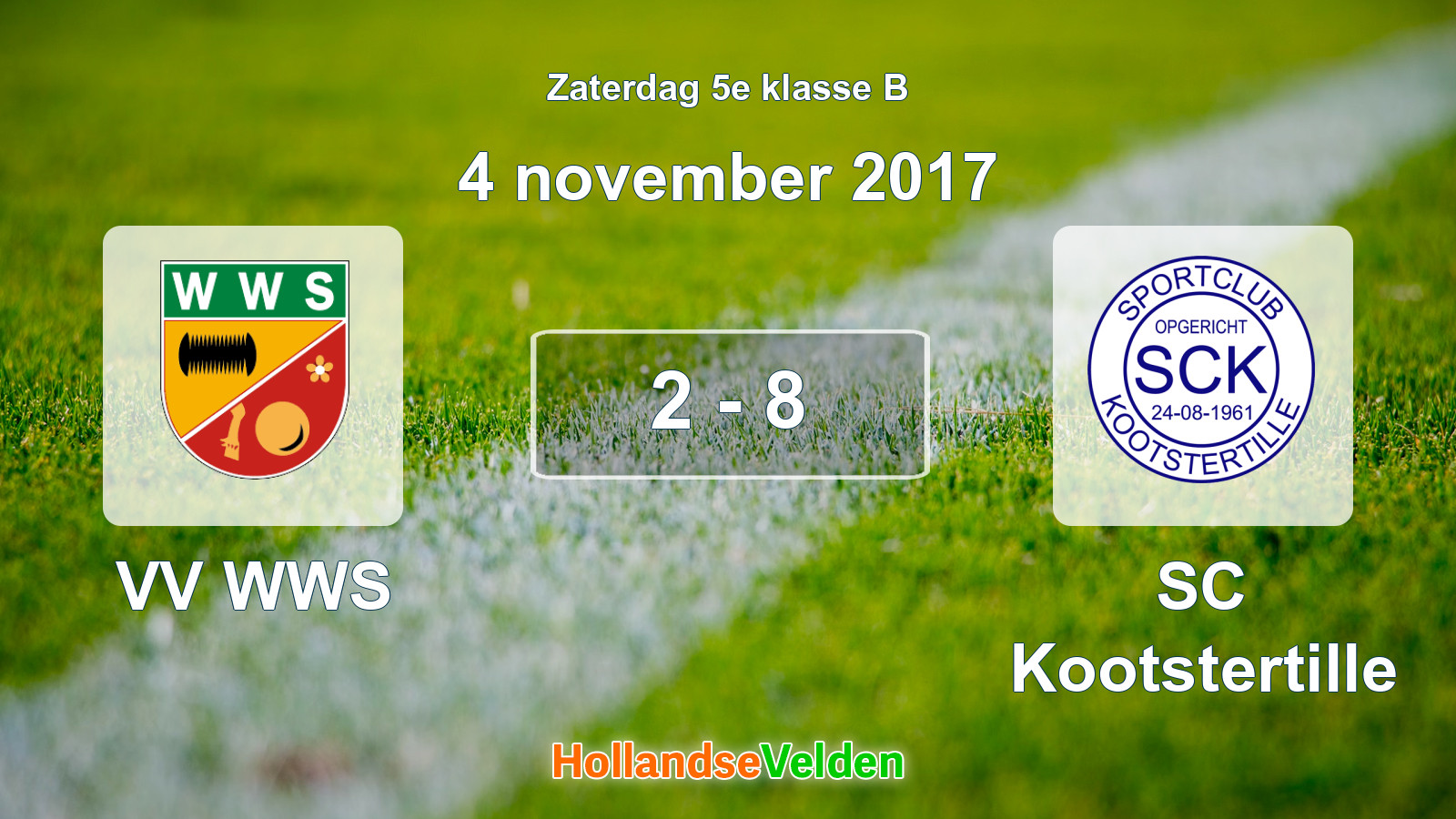 Gespeelde wedstrijd: VV WWS - SC Kootstertille 2 - 8 (4 november 2017)