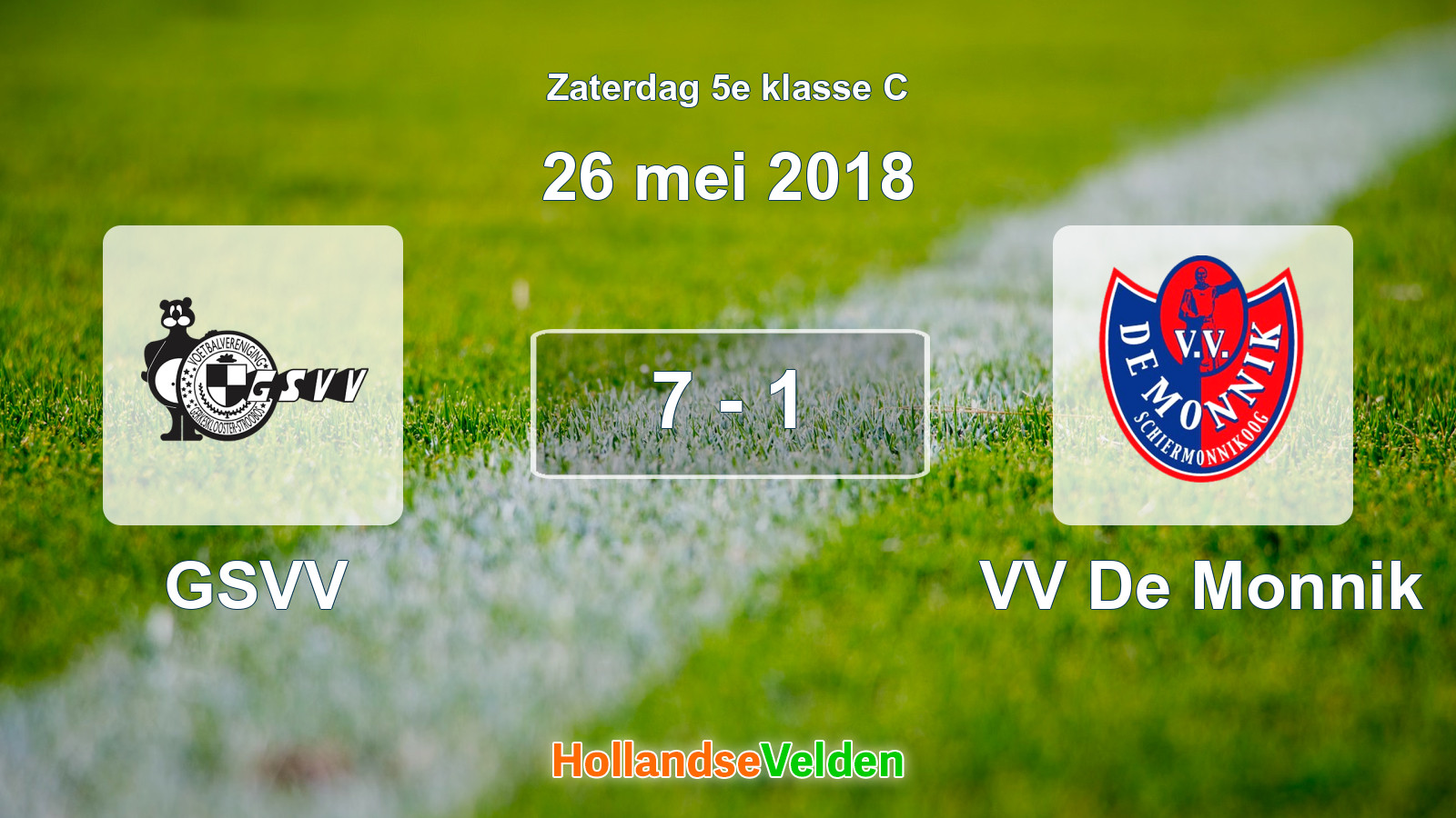 Gespeelde wedstrijd: GSVV - VV De Monnik 7 - 1 (26 mei 2018)