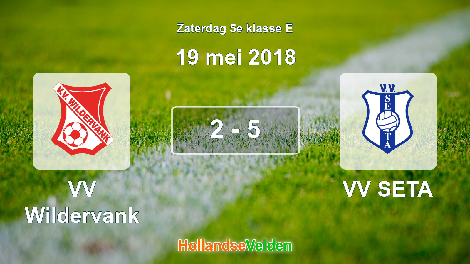 Gespeelde wedstrijd: VV Wildervank - VV SETA 2 - 5 (19 mei 2018)