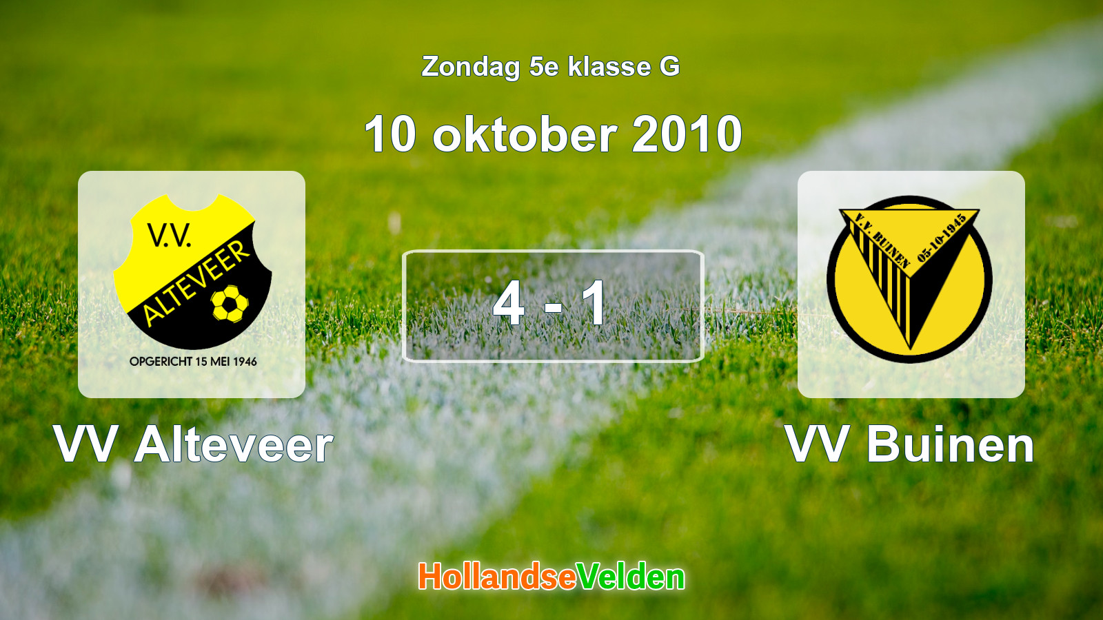 Gespeelde wedstrijd: VV Alteveer - VV Buinen 4 - 1 (10 oktober 2010)