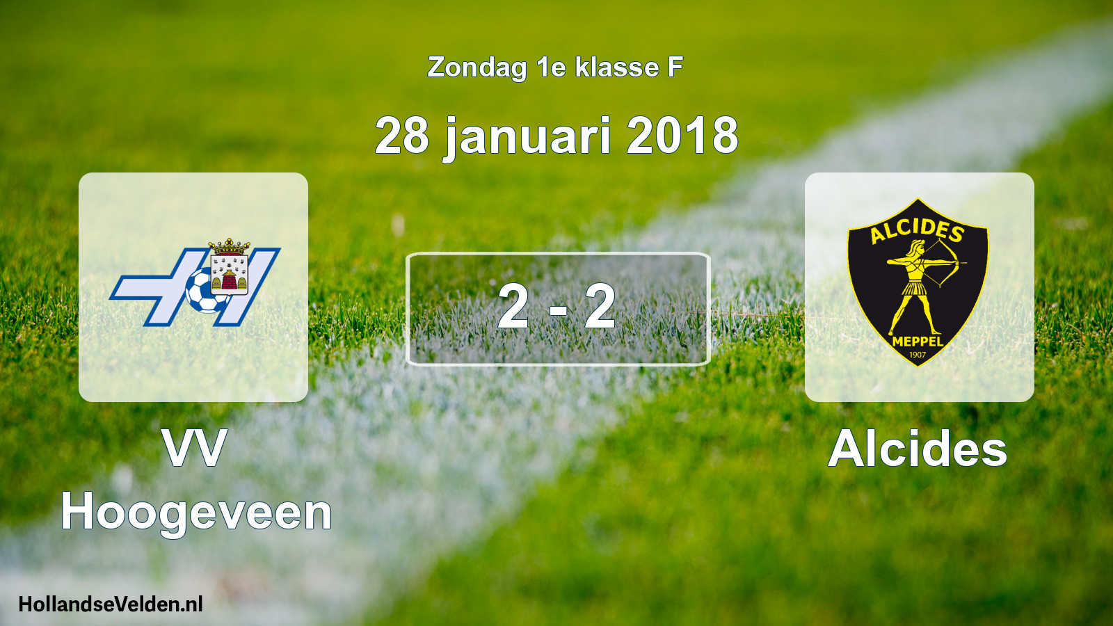 Gespeelde wedstrijd: VV Hoogeveen - Alcides 2 - 2 (28 januari 2018)