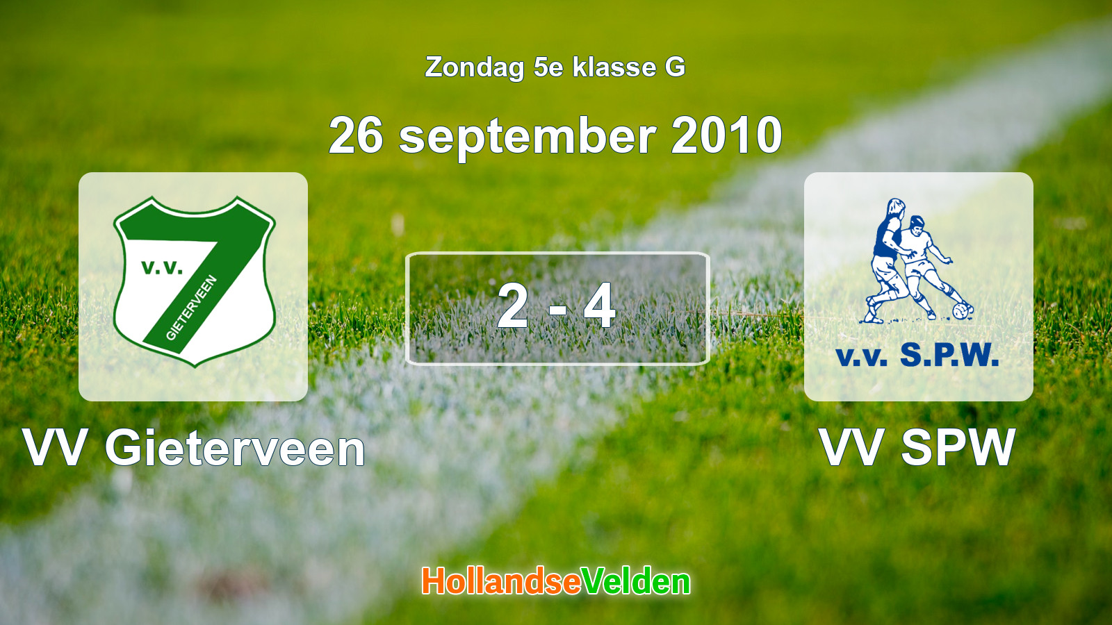 Gespeelde wedstrijd: VV Gieterveen - VV SPW 2 - 4 (26 september 2010)