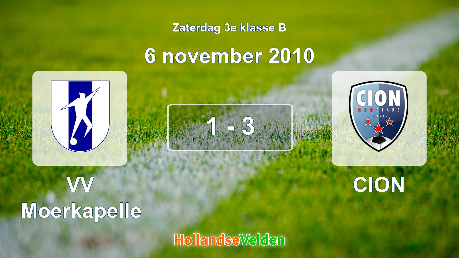 Gespeelde wedstrijd: VV Moerkapelle - CION 1 - 3 (6 november 2010)