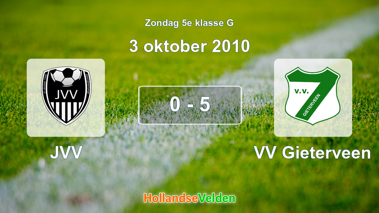 Gespeelde wedstrijd: JVV - VV Gieterveen 0 - 5 (3 oktober 2010)