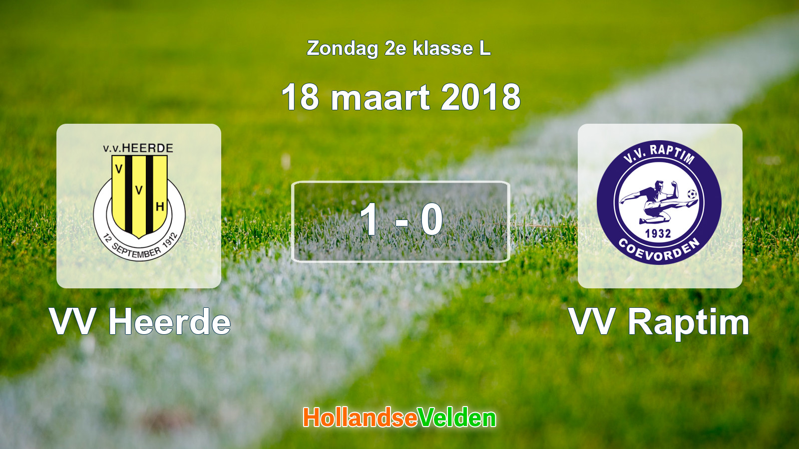 Gespeelde wedstrijd: VV Heerde - VV Raptim 1 - 0 (18 maart 2018)
