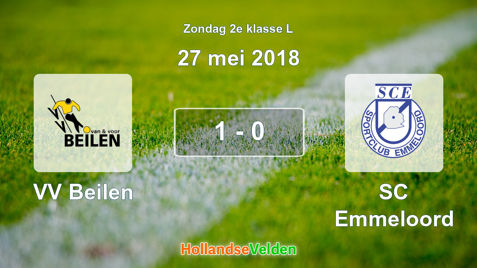 Gespeelde wedstrijd: VV Beilen - SC Emmeloord 1 - 0 (27 mei 2018)