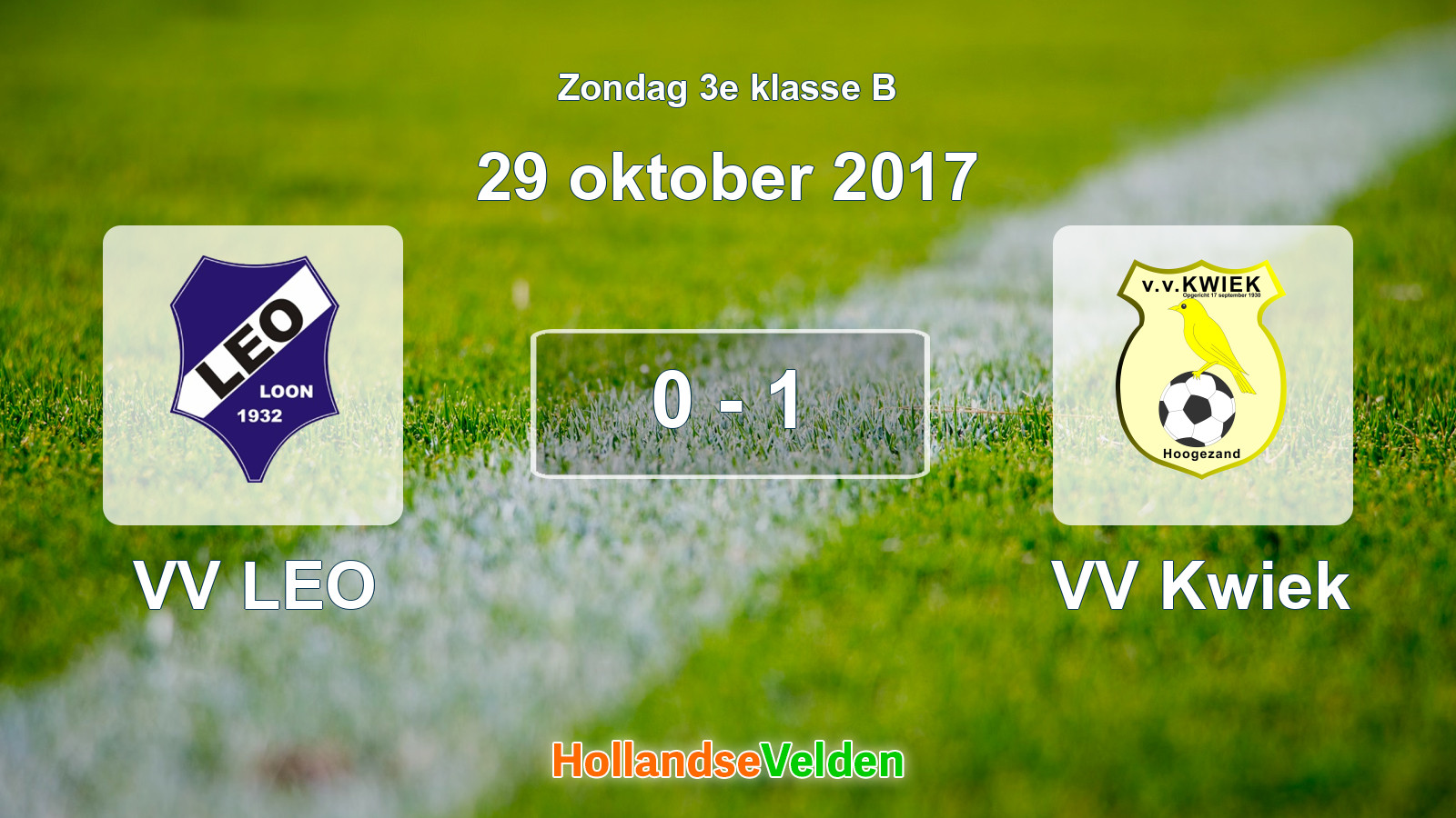 Gespeelde wedstrijd: VV LEO - VV Kwiek 0 - 1 (29 oktober 2017)