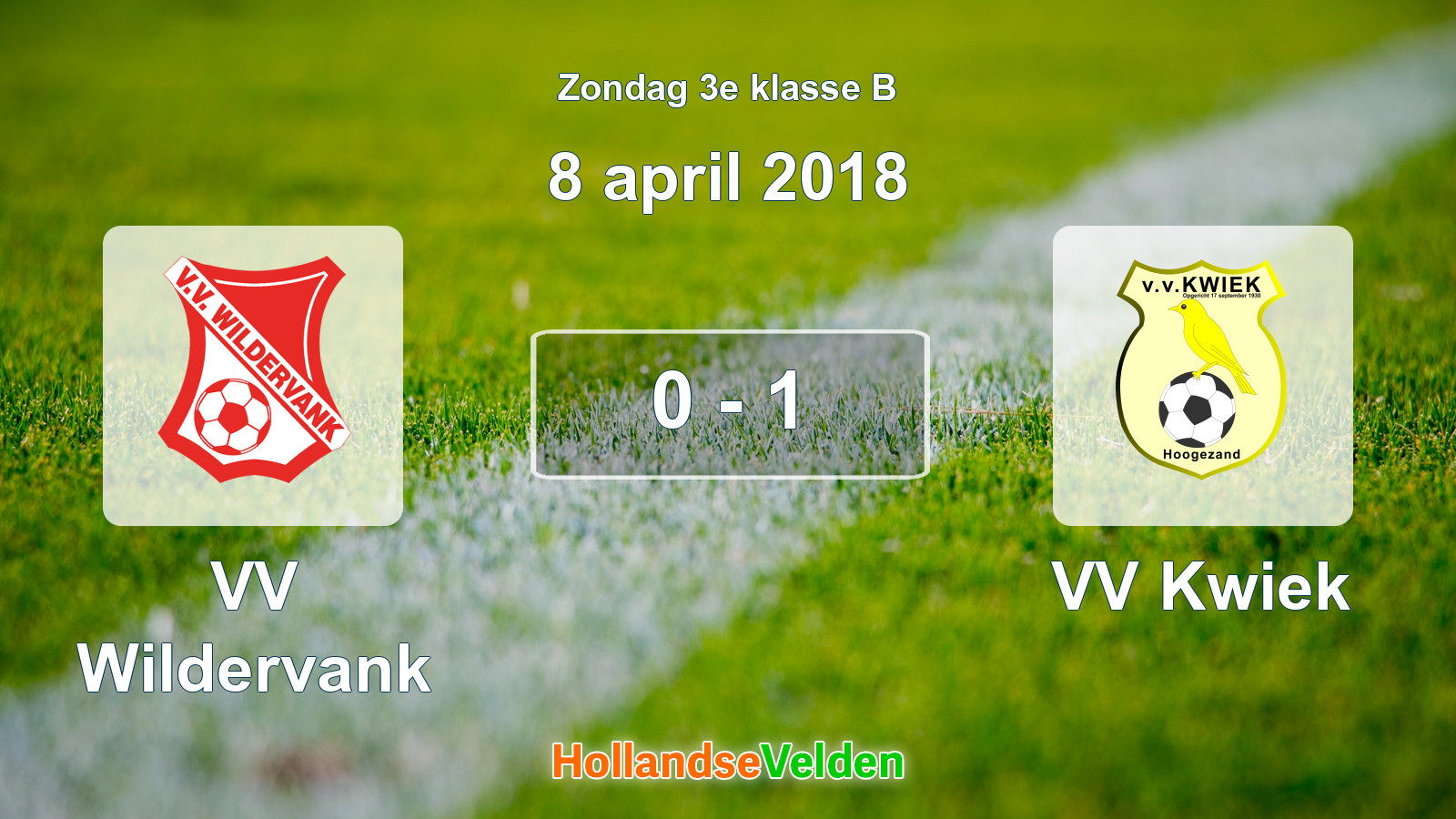 Gespeelde wedstrijd: VV Wildervank - VV Kwiek 0 - 1 (8 april 2018)