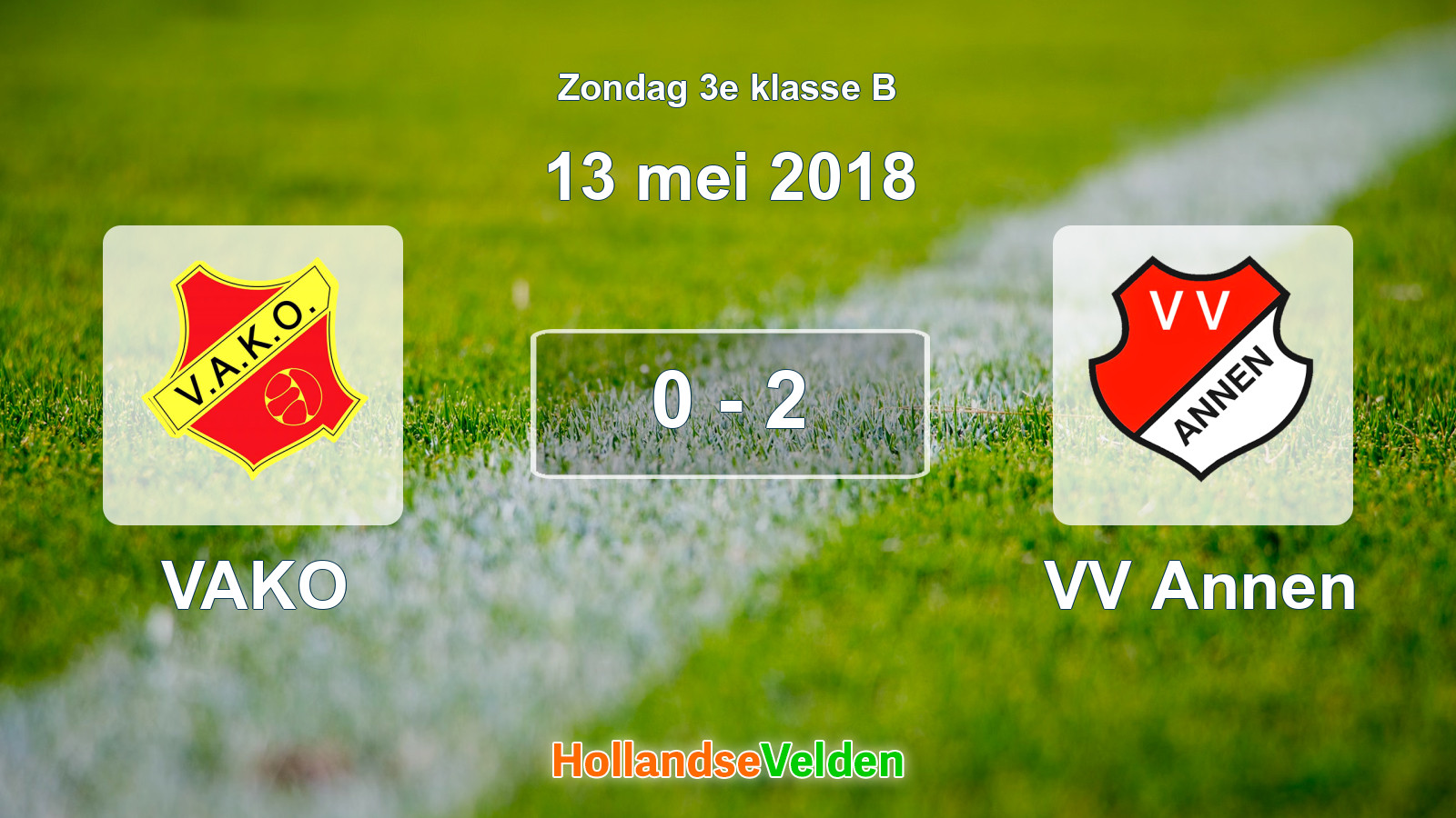 Gespeelde wedstrijd: VAKO - VV Annen 0 - 2 (13 mei 2018)