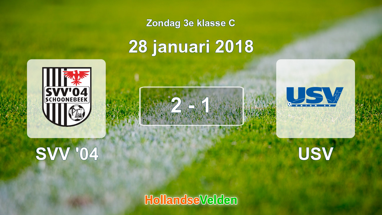 Gespeelde wedstrijd: SVV '04 - USV 2 - 1 (28 januari 2018)