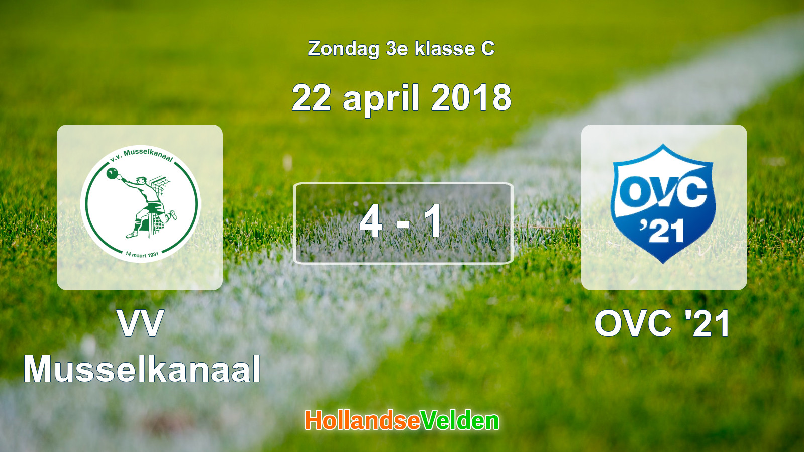 Gespeelde wedstrijd: VV Musselkanaal - OVC '21 4 - 1 (22 april 2018)