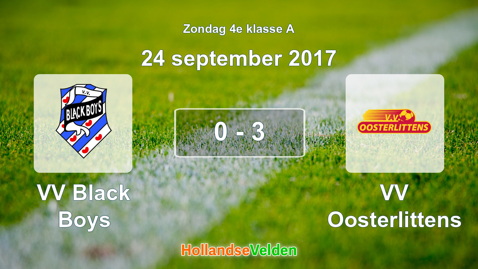 Gespeelde wedstrijd: VV Black Boys - VV Oosterlittens 0 - 3 (24 september 2017)