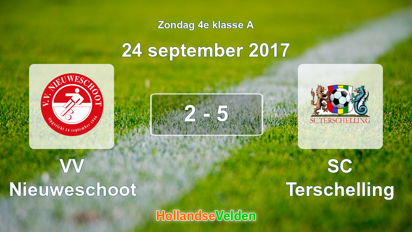Gespeelde wedstrijd: VV Nieuweschoot - SC Terschelling 2 - 5 (24 september 2017)