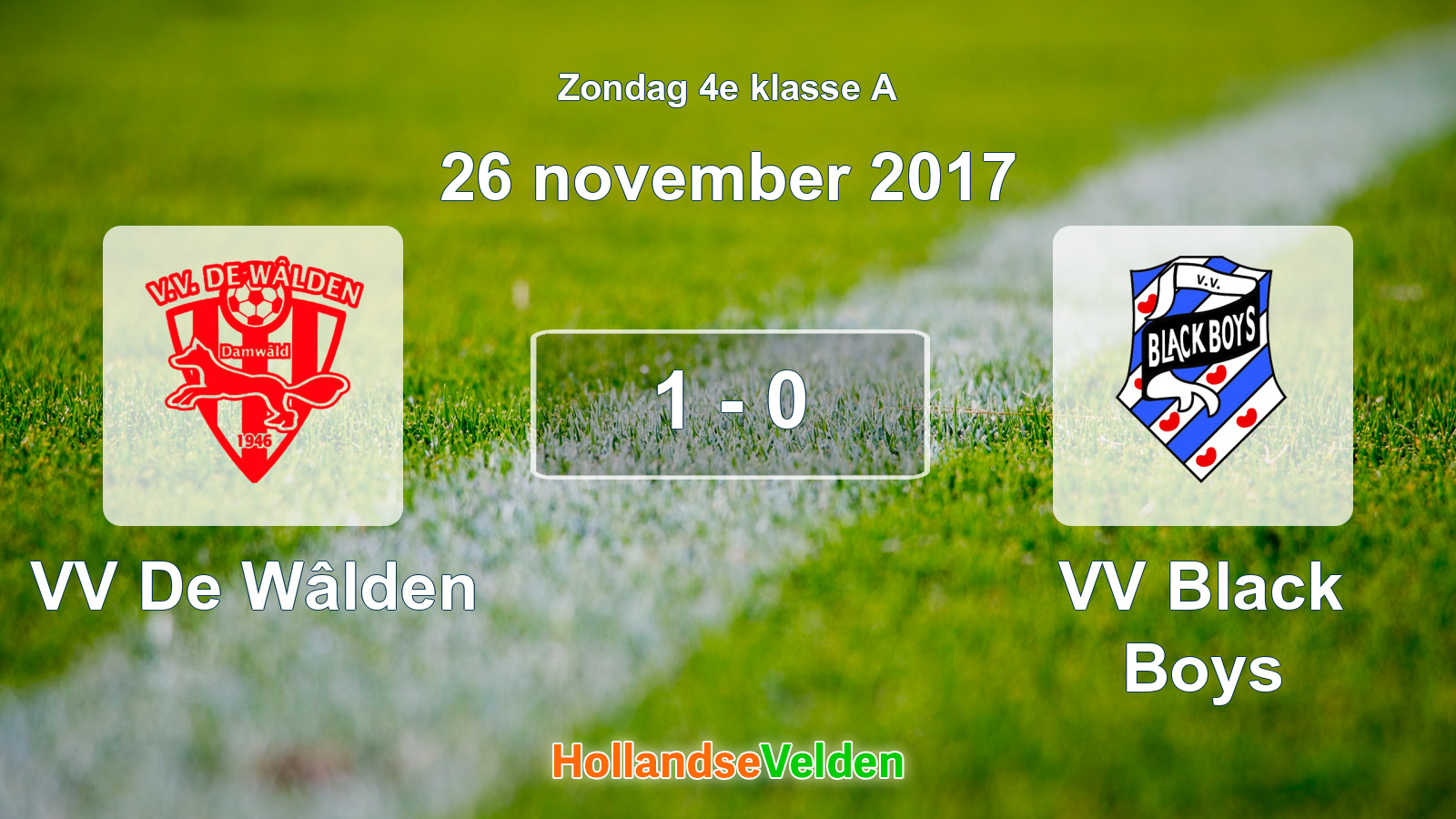 Gespeelde wedstrijd: VV De Wâlden - VV Black Boys 1 - 0 (26 november 2017)