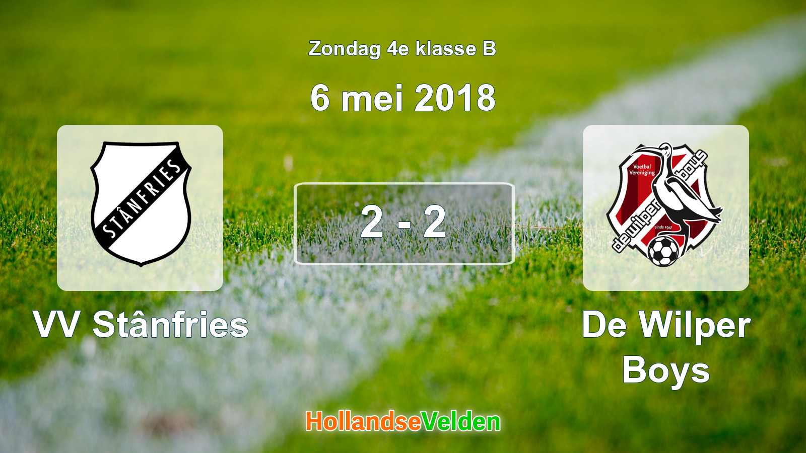 Gespeelde wedstrijd: VV Stânfries - De Wilper Boys 2 - 2 (6 mei 2018)