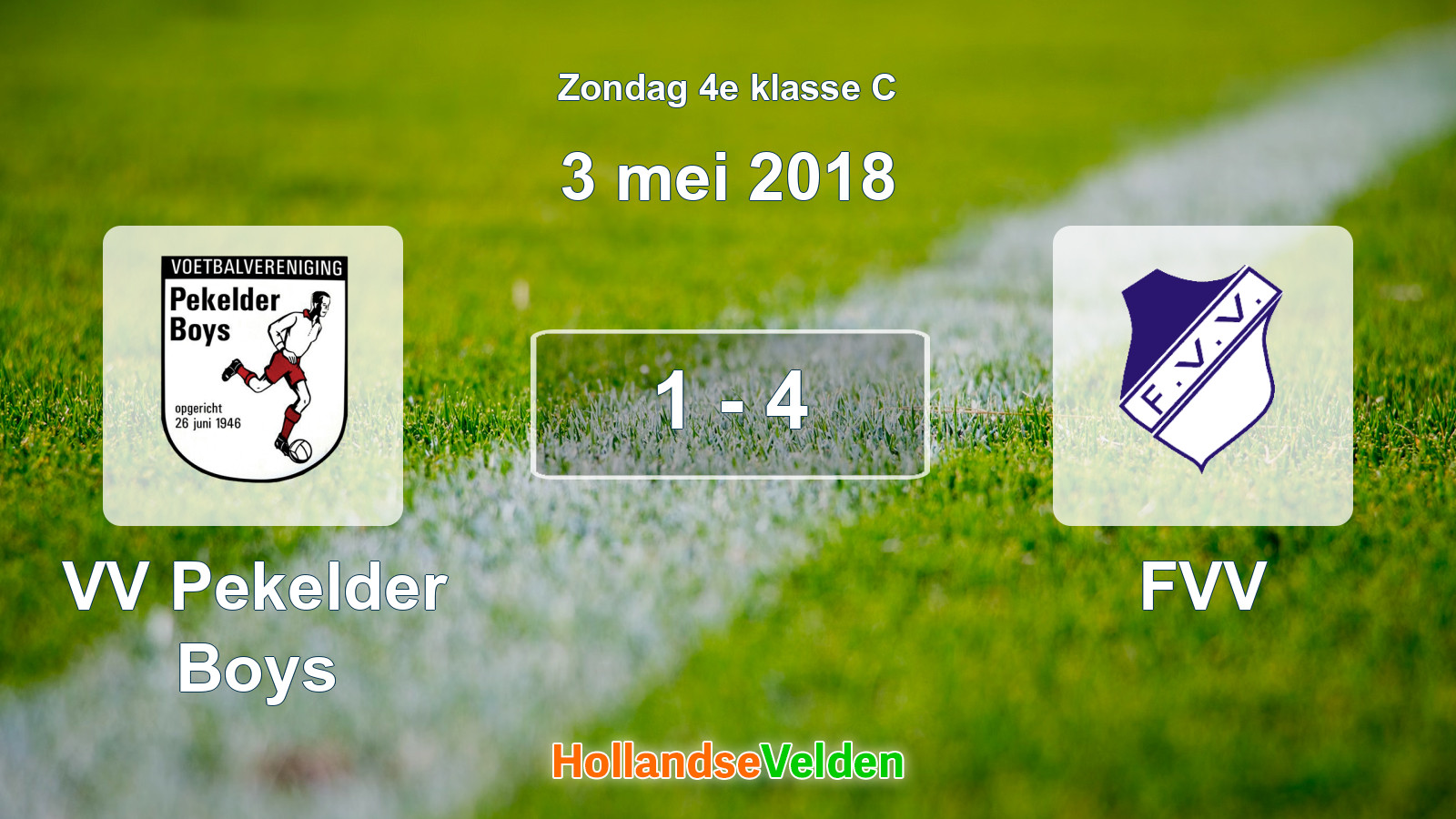 Gespeelde wedstrijd: VV Pekelder Boys - FVV 1 - 4 (3 mei 2018)