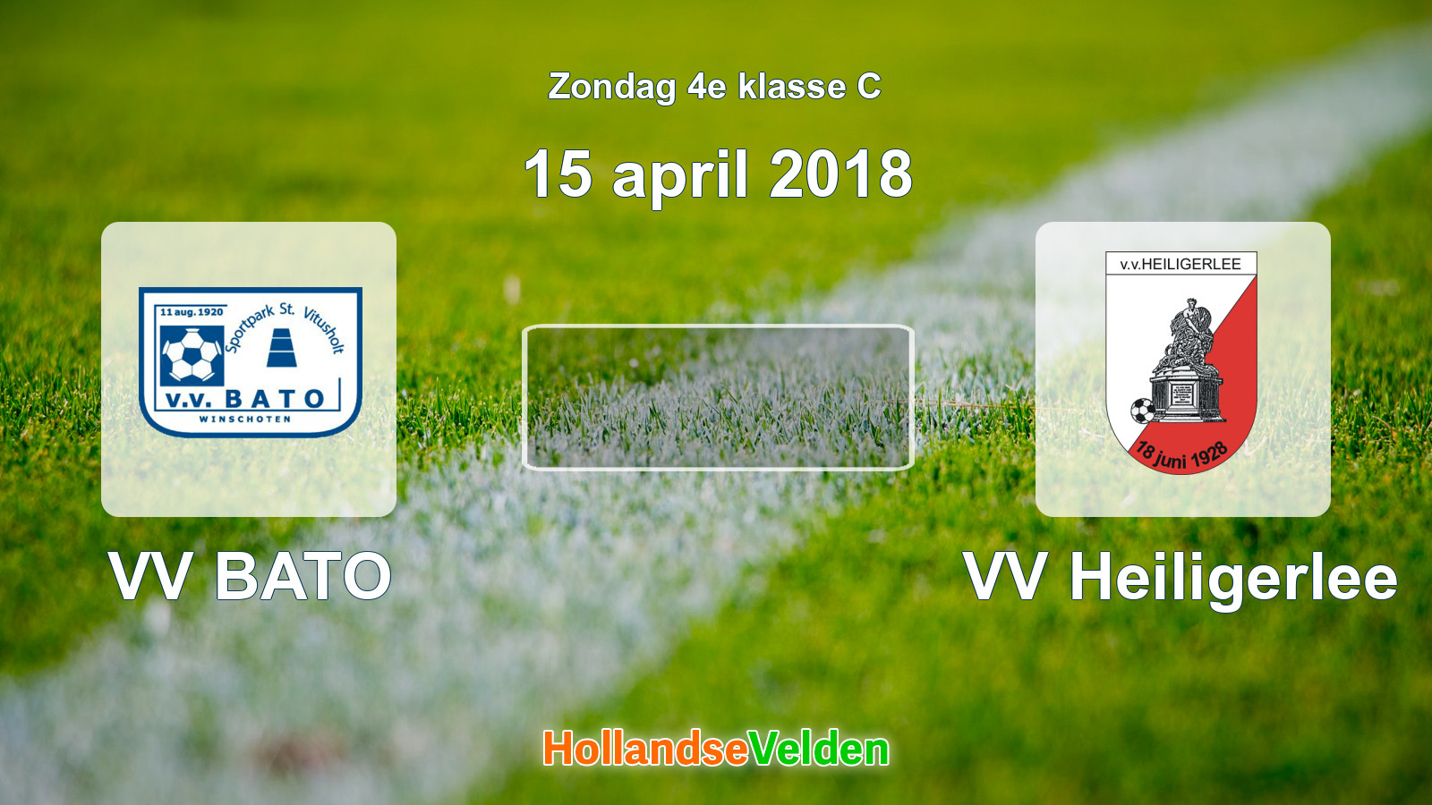 Geplande wedstrijd: VV BATO - VV Heiligerlee (15 april 2018)