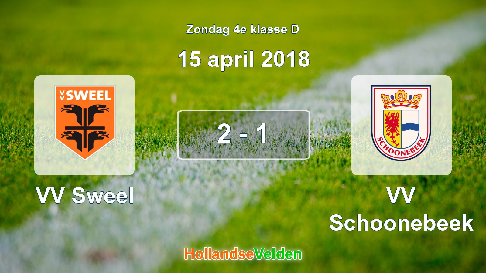 Gespeelde wedstrijd: VV Sweel - VV Schoonebeek 2 - 1 (15 april 2018)