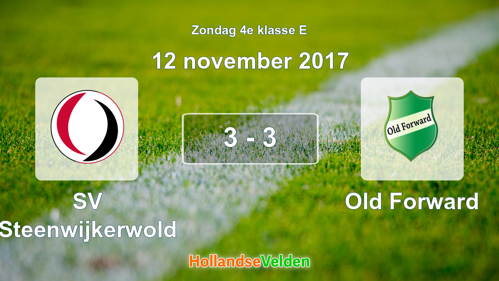 Gespeelde wedstrijd: SV Steenwijkerwold - Old Forward 3 - 3 (12 november 2017)