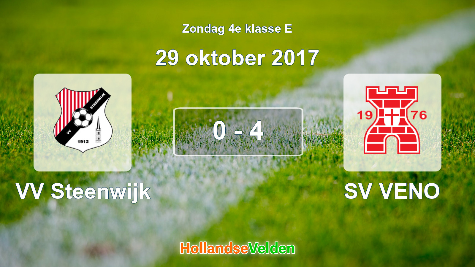 Gespeelde wedstrijd: VV Steenwijk - SV VENO 0 - 4 (29 oktober 2017)