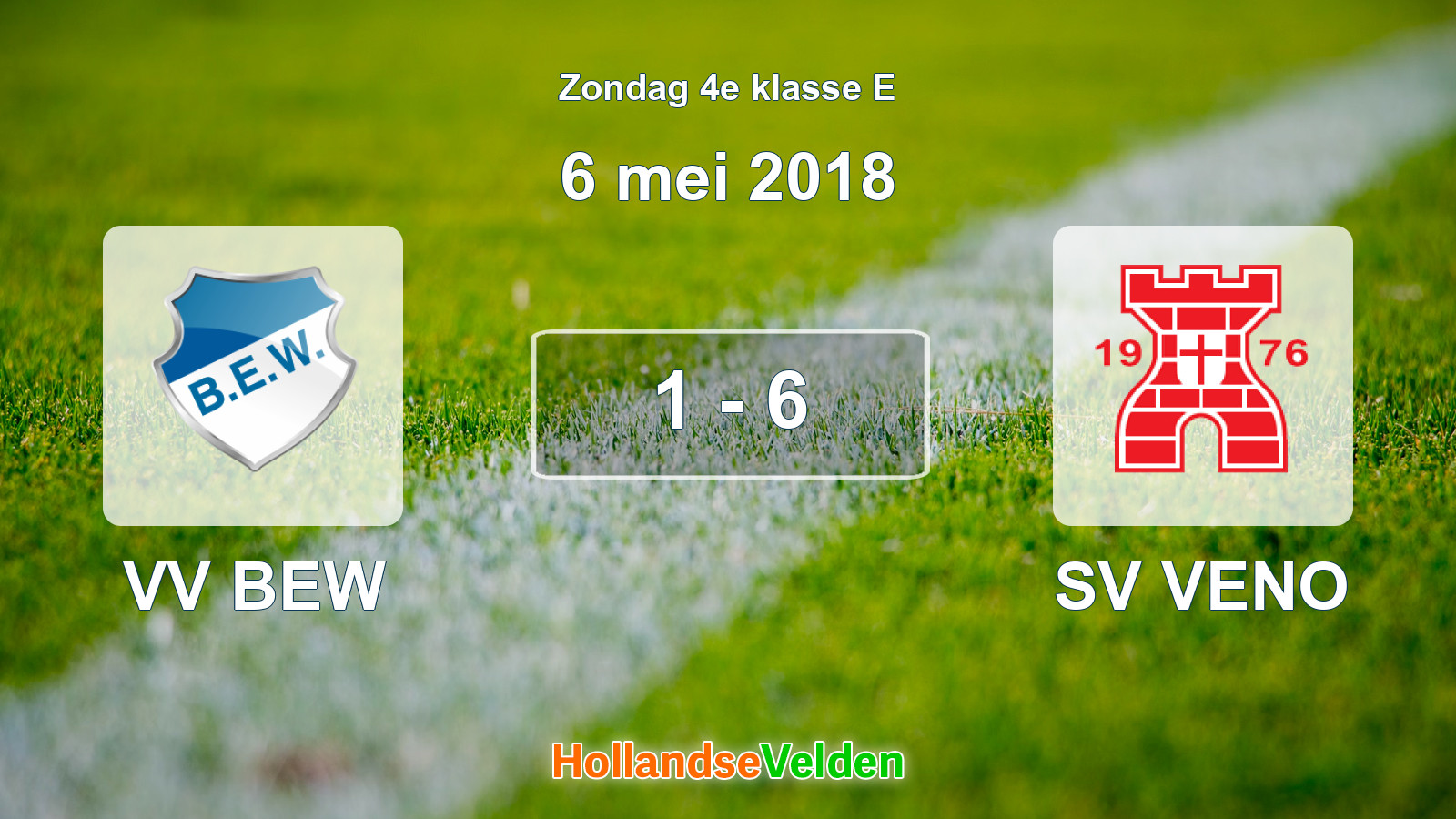 Gespeelde wedstrijd: VV BEW - SV VENO 1 - 6 (6 mei 2018)