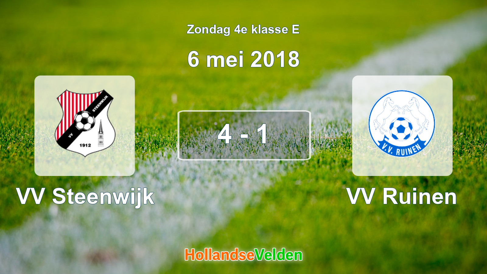 Gespeelde wedstrijd: VV Steenwijk - VV Ruinen 4 - 1 (6 mei 2018)