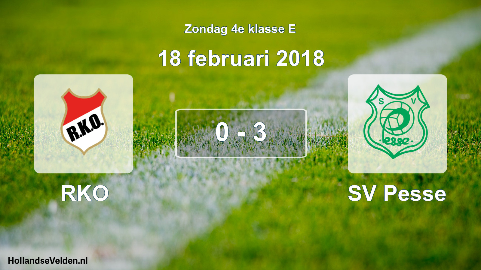 Gespeelde wedstrijd: RKO - SV Pesse 0 - 3 (18 februari 2018)