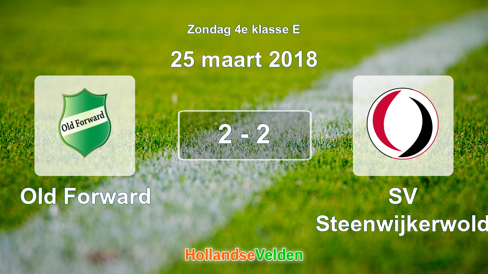 Gespeelde wedstrijd: Old Forward - SV Steenwijkerwold 2 - 2 (25 maart 2018)