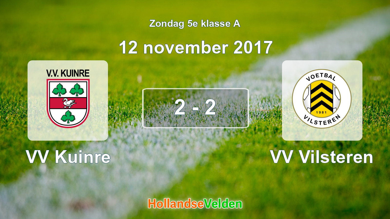 Gespeelde wedstrijd: VV Kuinre - VV Vilsteren 2 - 2 (12 november 2017)