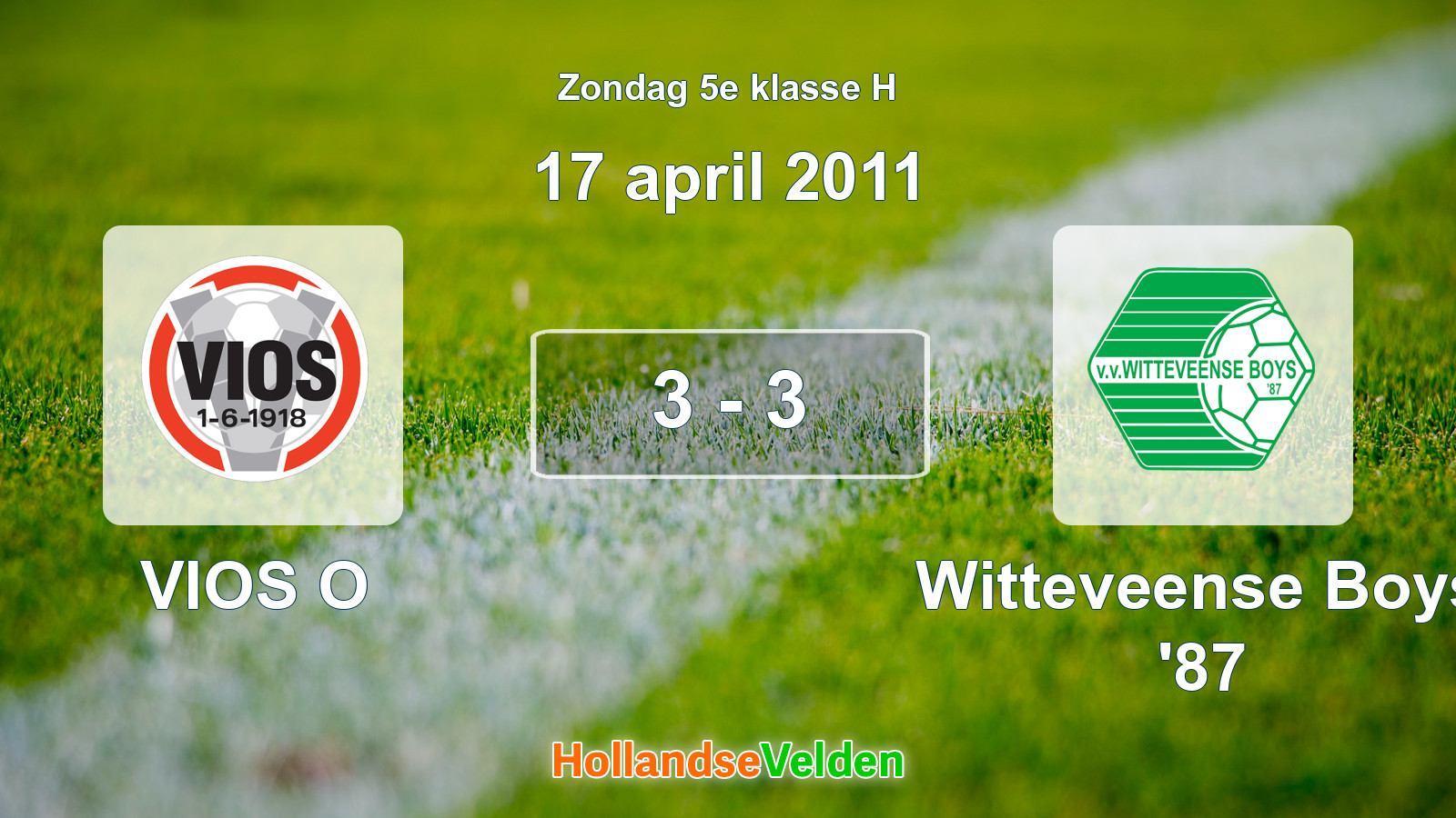Gespeelde wedstrijd: VIOS O - Witteveense Boys '87 3 - 3 (17 april 2011)