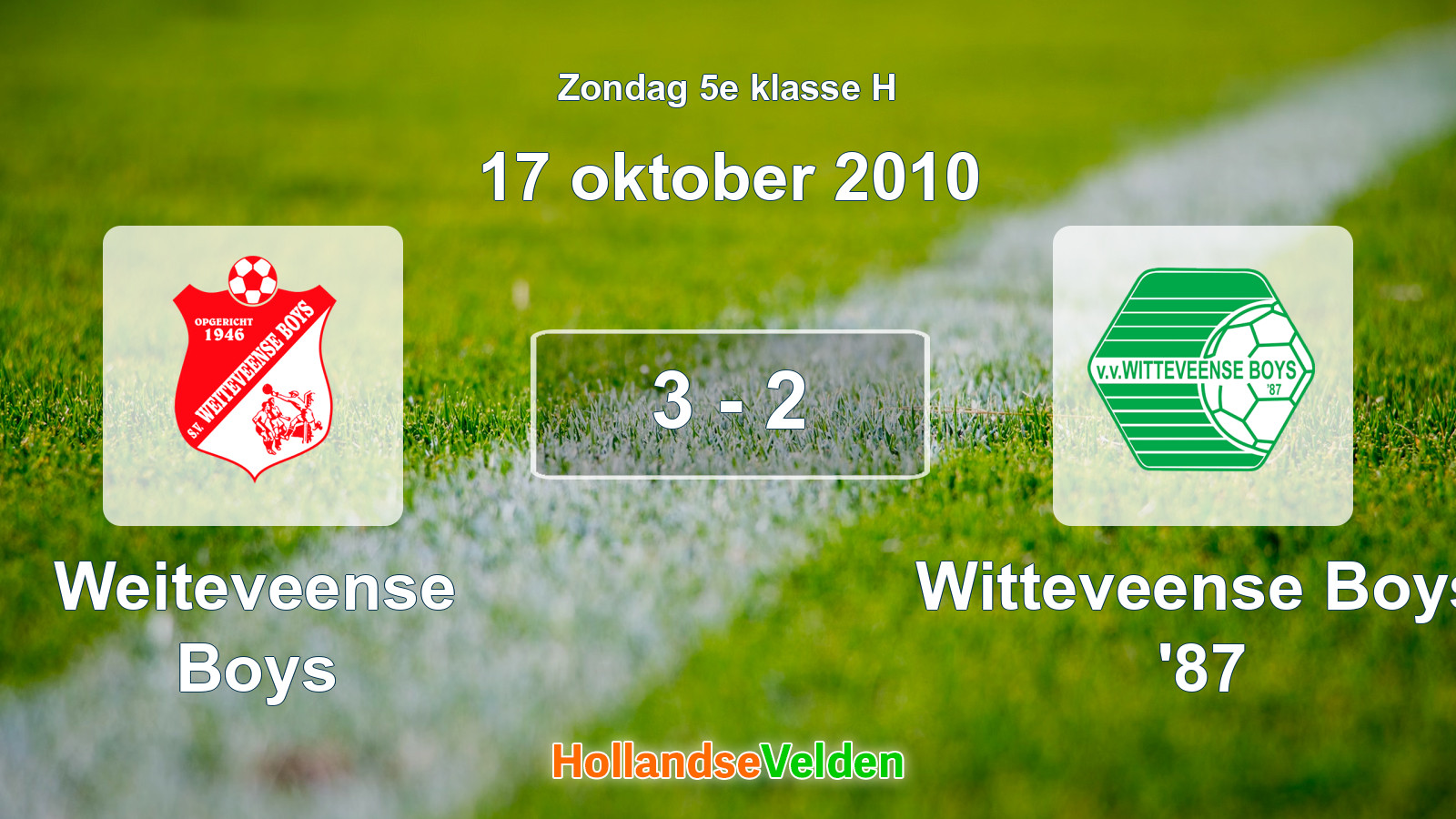 Gespeelde wedstrijd: Weiteveense Boys - Witteveense Boys '87 3 - 2 (17 oktober 2010)