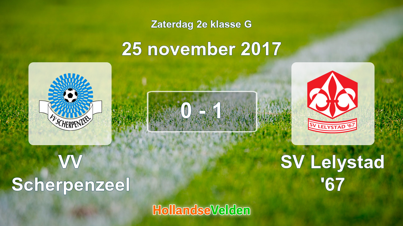 Gespeelde wedstrijd: VV Scherpenzeel - SV Lelystad '67 0 - 1 (25 november 2017)