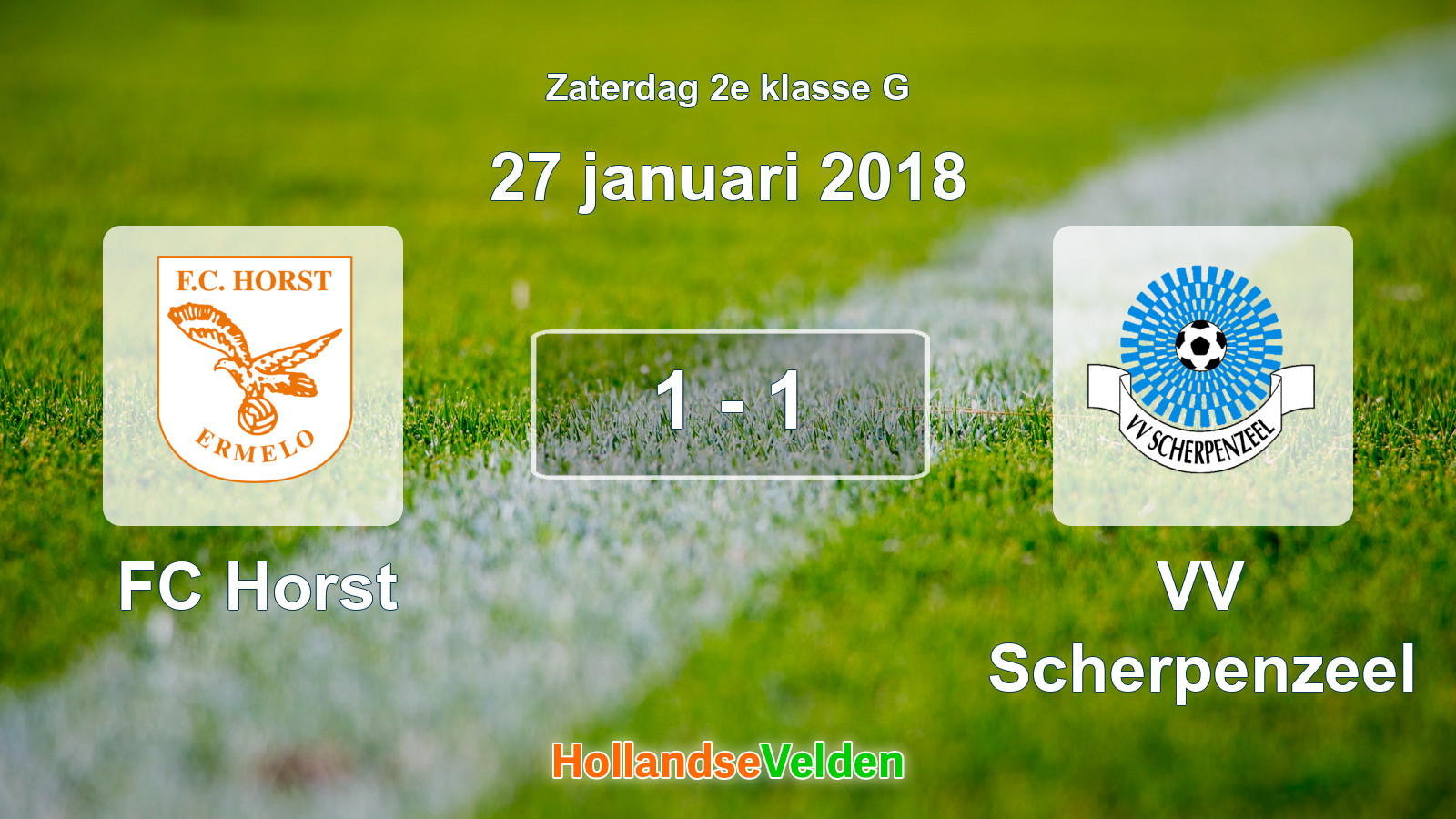 Gespeelde wedstrijd: FC Horst - VV Scherpenzeel 1 - 1 (27 januari 2018)