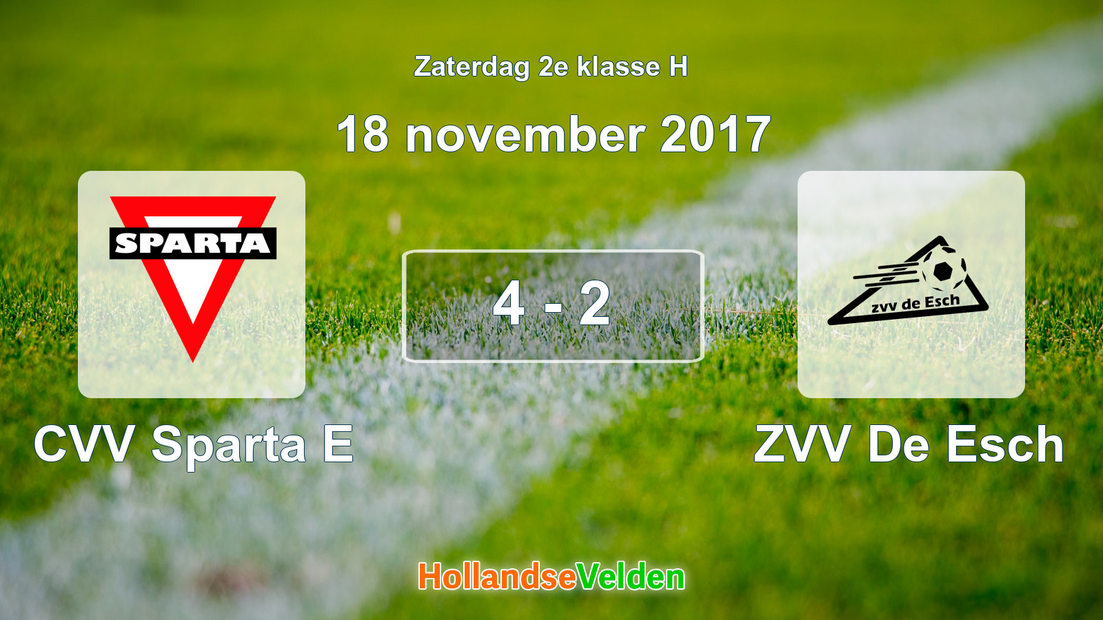 Gespeelde wedstrijd: CVV Sparta E - ZVV De Esch 4 - 2 (18 november 2017)