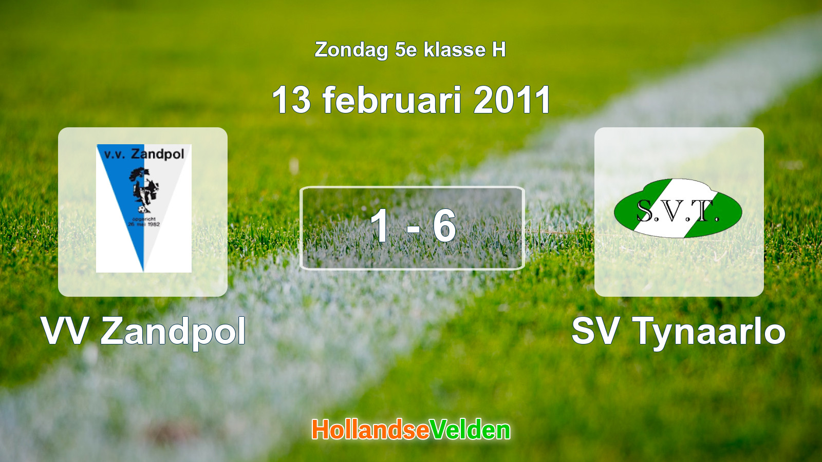 Gespeelde wedstrijd: VV Zandpol - SV Tynaarlo 1 - 6 (13 februari 2011)