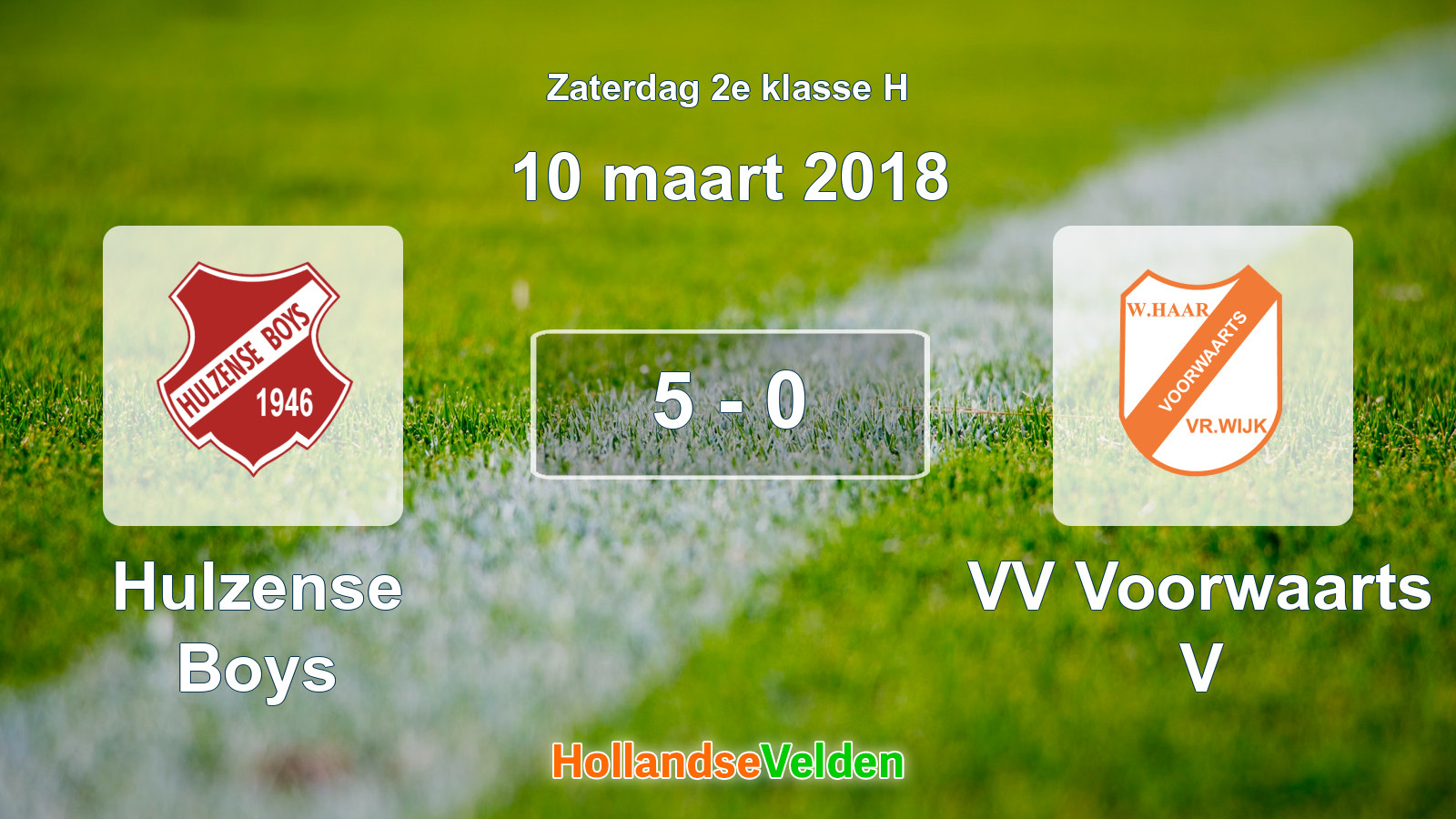 Gespeelde wedstrijd: Hulzense Boys - VV Voorwaarts V 5 - 0 (10 maart 2018)