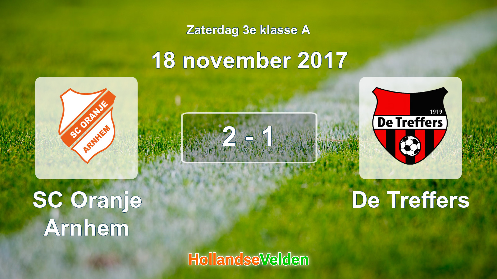 Gespeelde wedstrijd: SC Oranje Arnhem - De Treffers 2 - 1 (18 november 2017)